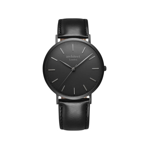 Load image into Gallery viewer, Modern Font Engraving - Men's Minimalist Watch + Jet Black Strap
