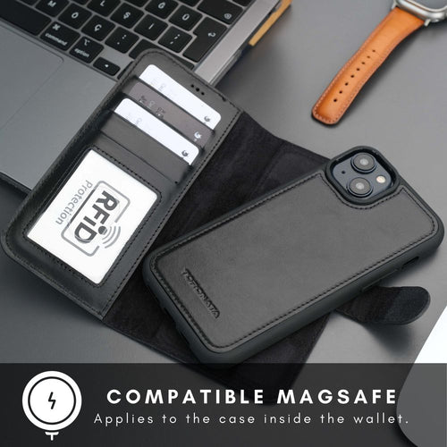 Load image into Gallery viewer, Casper Leather iPhone 15 Plus Wallet Case | MagSafe-4
