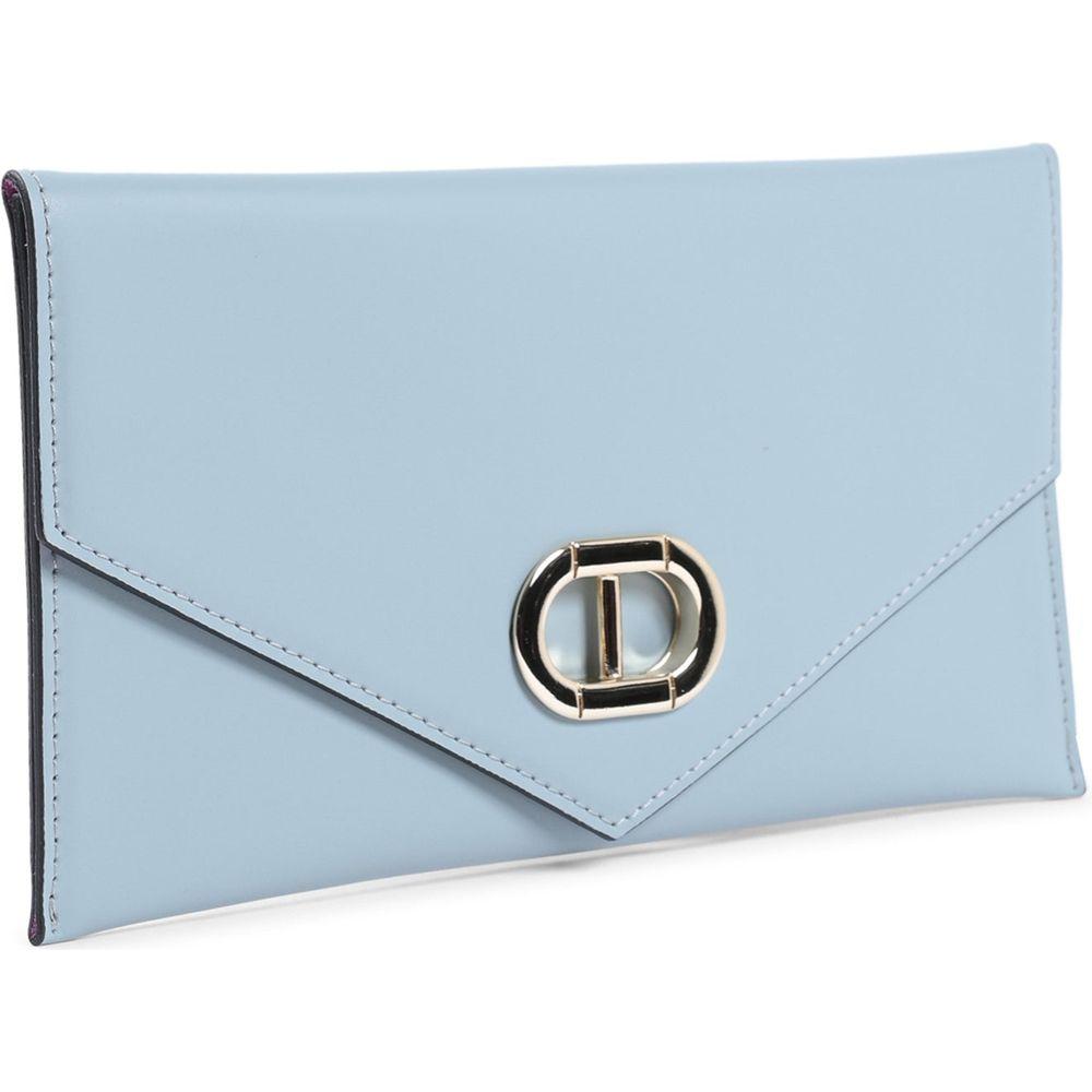 Leather Envelope Clutch - Light Blue