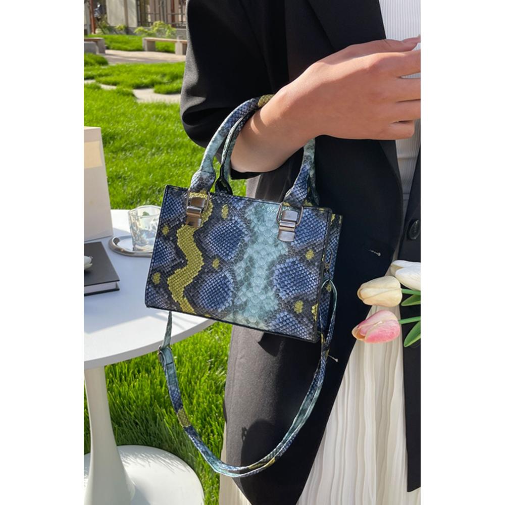 Snakeskin Print PU Leather Handbag