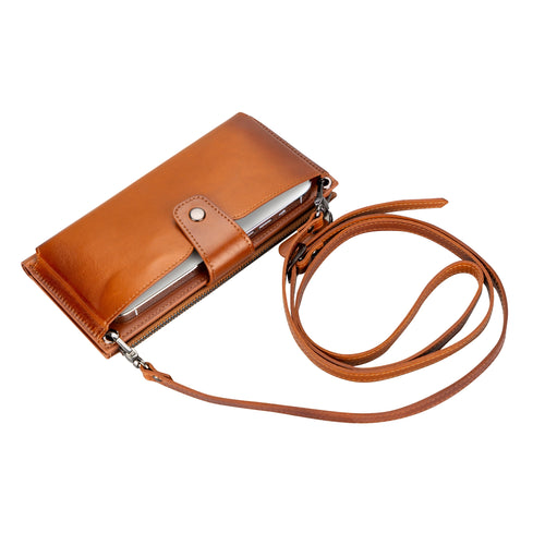 Load image into Gallery viewer, Lozan Strap Leather Crossbody Wallet-1

