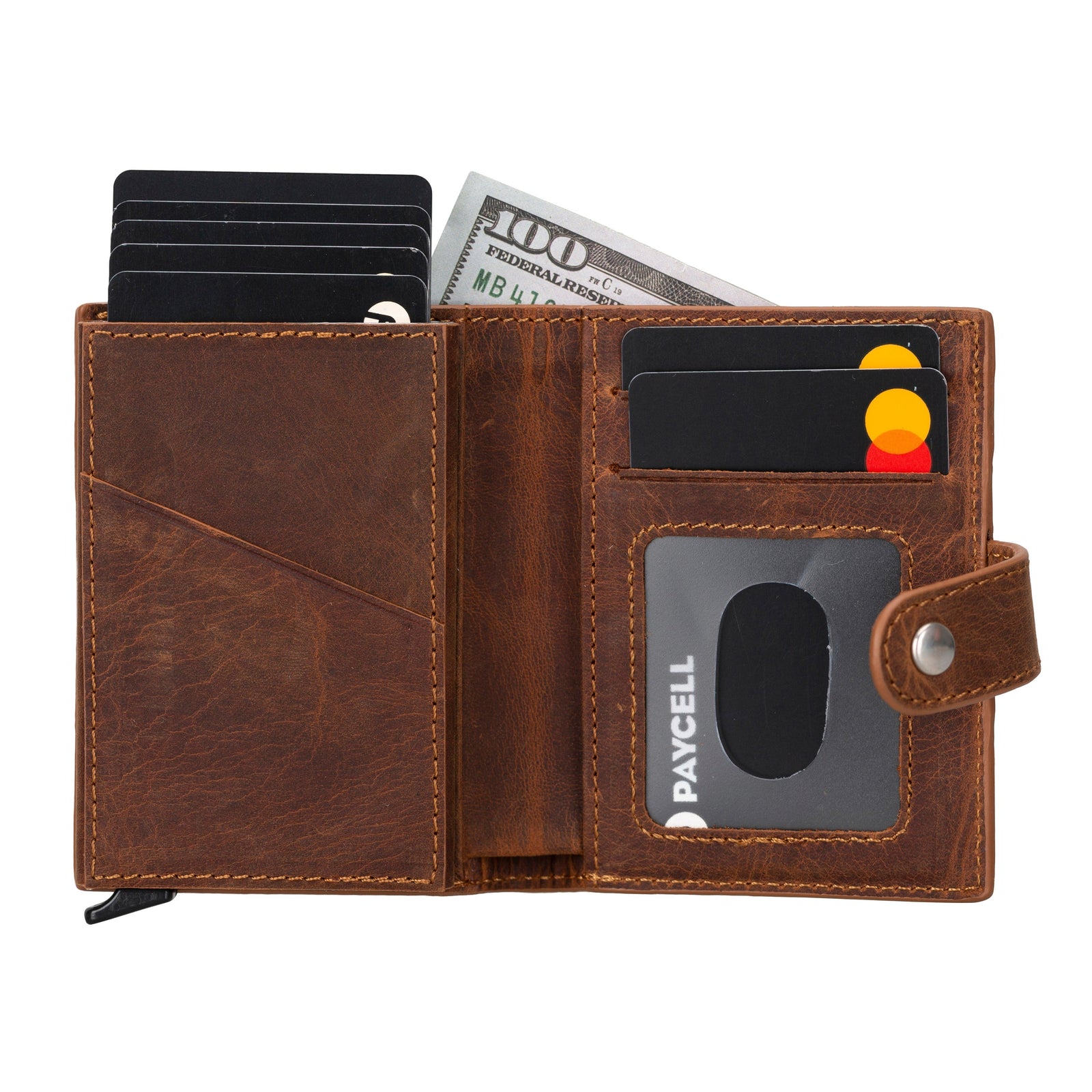 Palertag Zip Mechanical Leather Card Holder with AirTag Slot-6