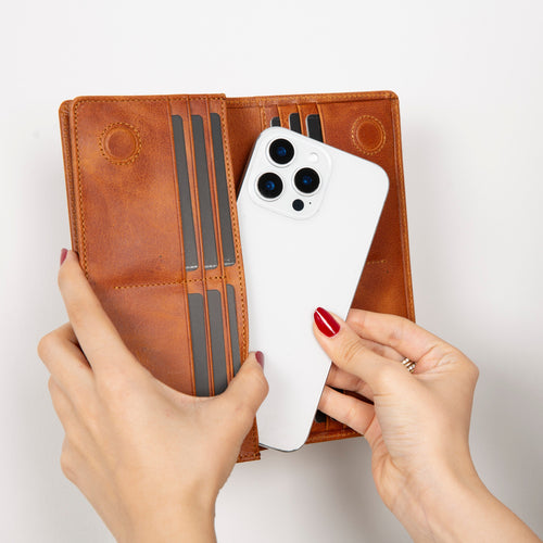 Load image into Gallery viewer, Sedona Leather Unisex Wallet – Genuine Leather Wallet with Phone Pocket &amp; Card Organizer-8
