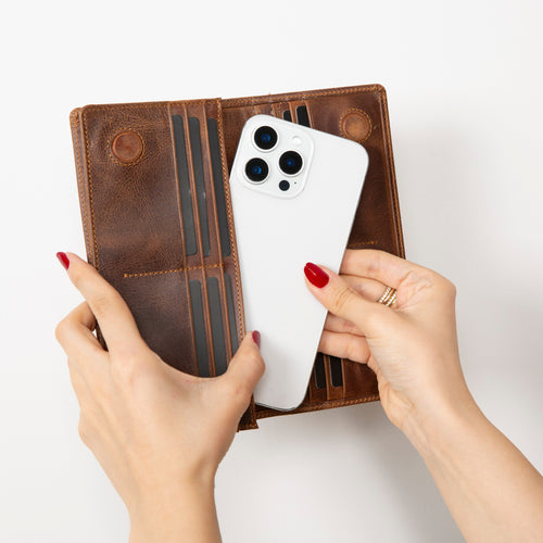 Load image into Gallery viewer, Sedona Leather Unisex Wallet – Genuine Leather Wallet with Phone Pocket &amp; Card Organizer-5
