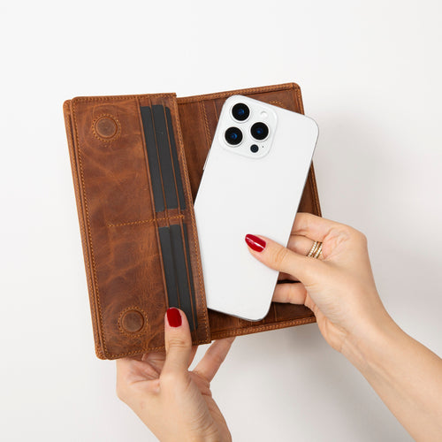 Load image into Gallery viewer, Sedona Leather Unisex Wallet – Genuine Leather Wallet with Phone Pocket &amp; Card Organizer-7
