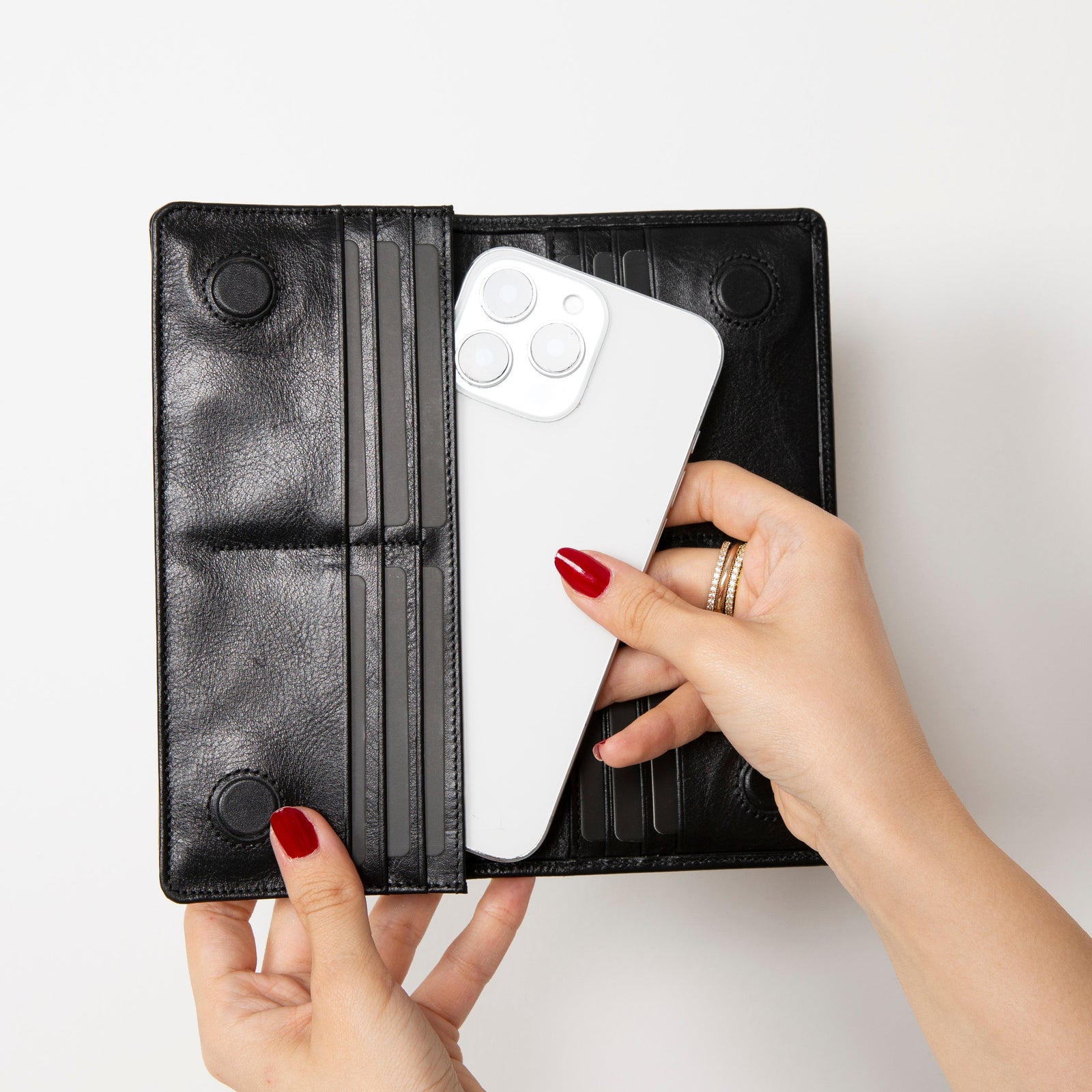 Sedona Leather Unisex Wallet – Genuine Leather Wallet with Phone Pocket & Card Organizer-6