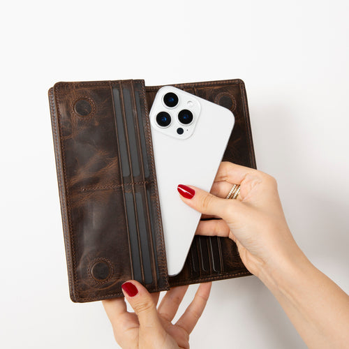 Load image into Gallery viewer, Sedona Leather Unisex Wallet – Genuine Leather Wallet with Phone Pocket &amp; Card Organizer-9
