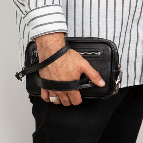 Load image into Gallery viewer, Fresno Leather Clutch – Secure Travel Wallet with Lock-3
