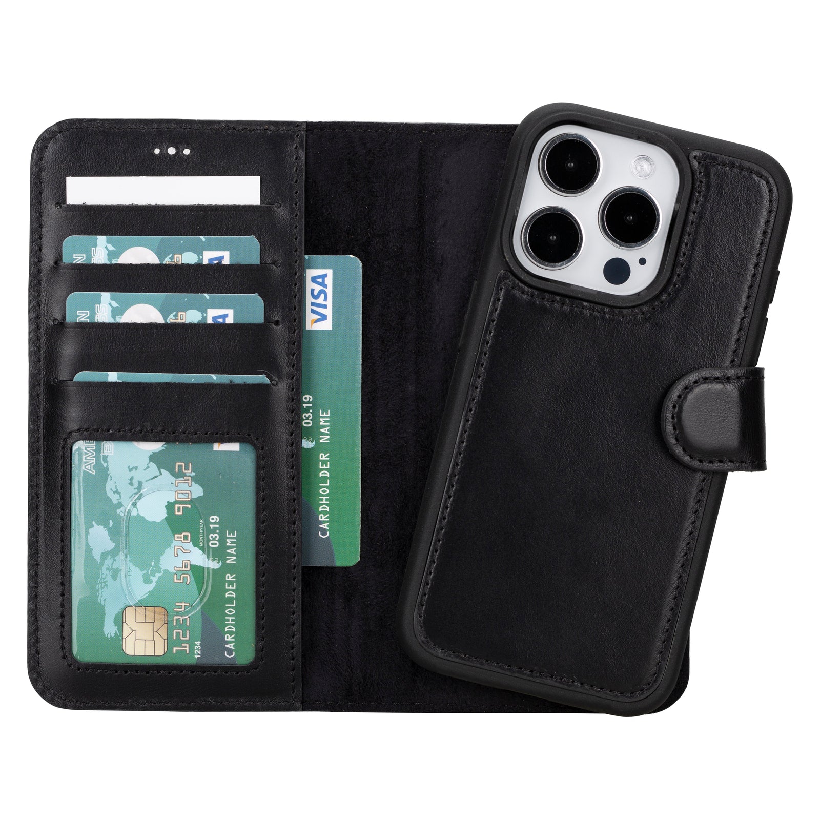 Magic iPhone 16 Pro Max Leather Detachable Wallet Case-5