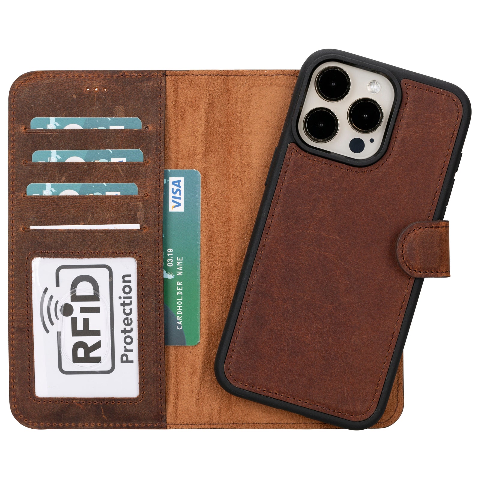 Magic iPhone 16 Pro Max Leather Detachable Wallet Case-7