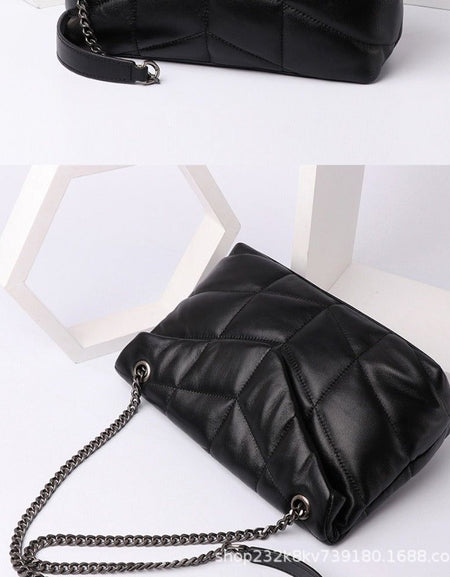 Puffer Shoulder Bag Chain Strap Puffy Crossbody Purse for Women Quilt