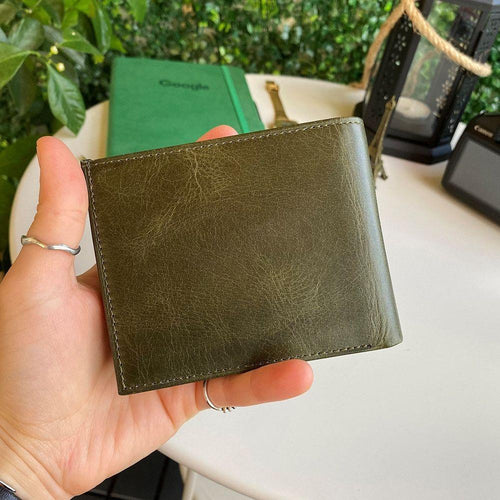 Load image into Gallery viewer, Atlanta - Genuine Leather Trifold Wallet with Coin Pouch Compartment
