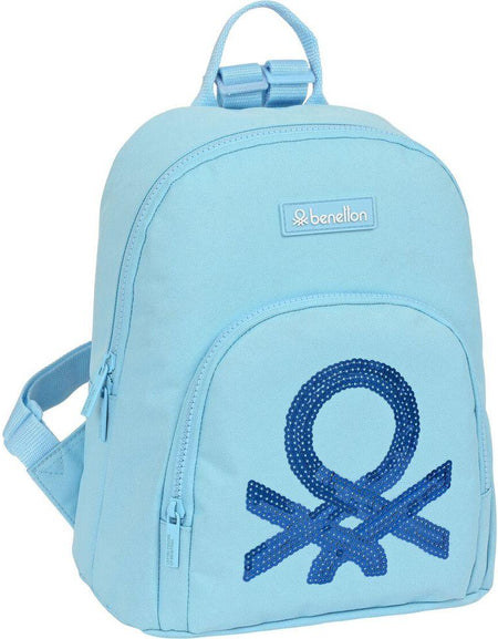 Casual Backpack Benetton Sequins Light Blue 13 L-0