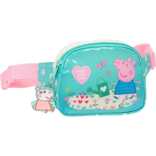 Load image into Gallery viewer, Belt Pouch Peppa Pig Pretty flowers Yellow Mint 14 x 11 x 4 cm-0
