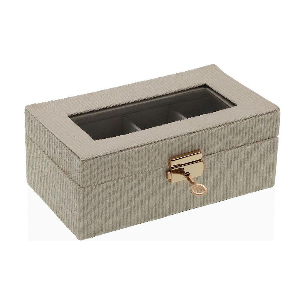 Box for watches Versa Beige MDF Wood 11,5 x 8 x 21 cm-1