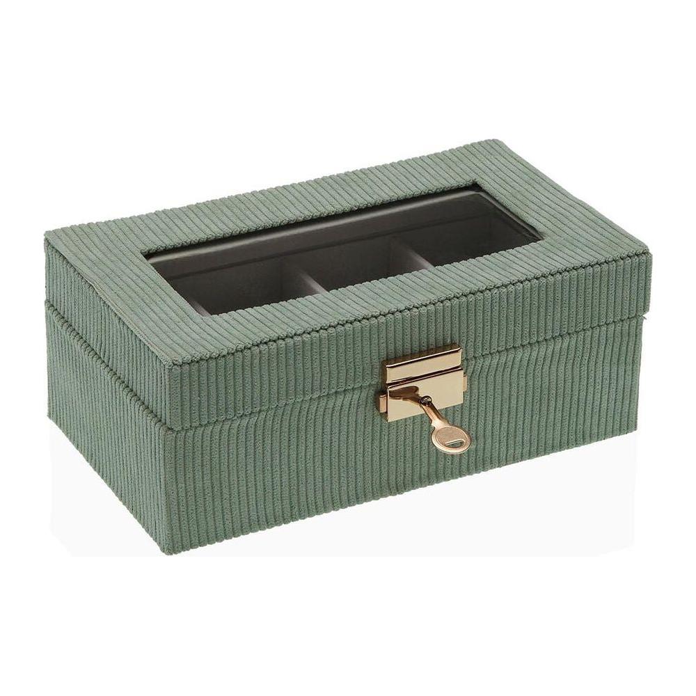 Box for watches Versa Green MDF Wood 11,5 x 8 x 21 cm-1