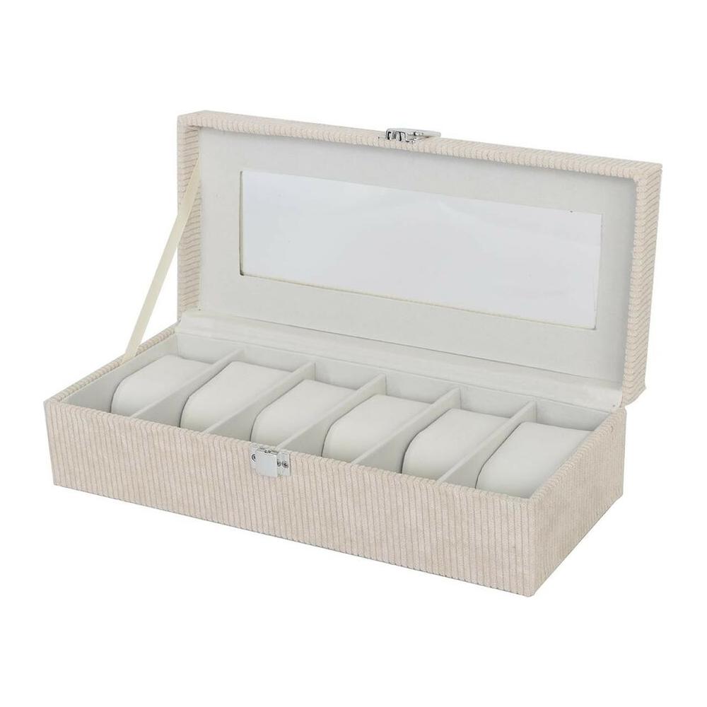 Box for watches Versa Beige Polyester 13,5 x 9 x 30,5 cm-0