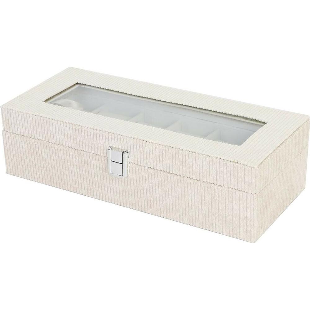 Box for watches Versa Beige Polyester 13,5 x 9 x 30,5 cm-1