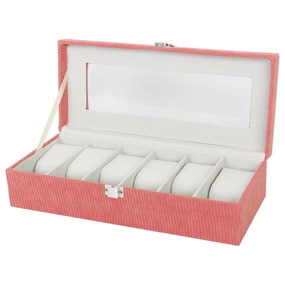 Box for watches Versa Red Polyester 13,5 x 9 x 30,5 cm-0