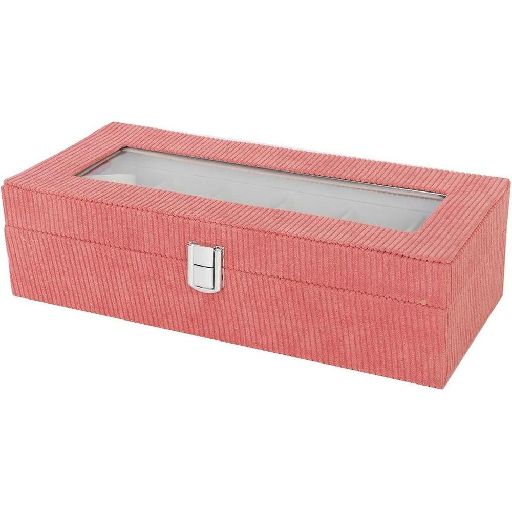 Box for watches Versa Red Polyester 13,5 x 9 x 30,5 cm-1