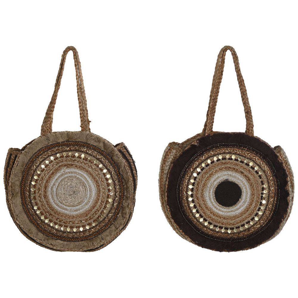 Women's Handbag DKD Home Decor Brown Cream 36 x 11 x 36 cm (2 Units)-0