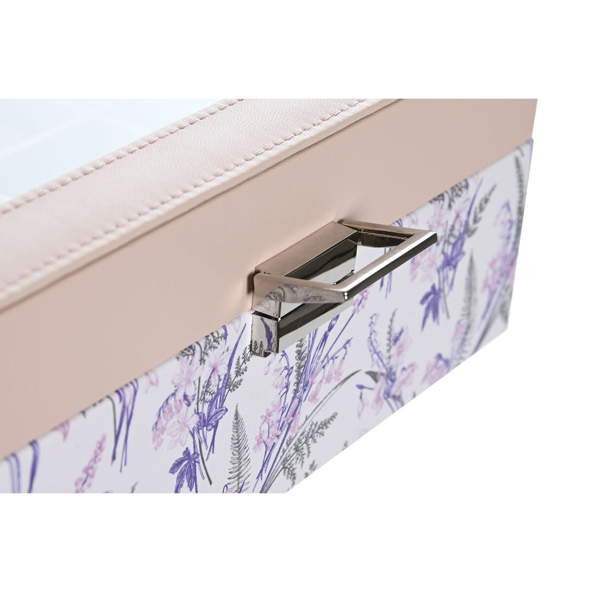 Box for watches DKD Home Decor White Grey Lilac Light Pink PVC Crystal 22,5 x 19,5 x 9,5 cm (2 Units)-2
