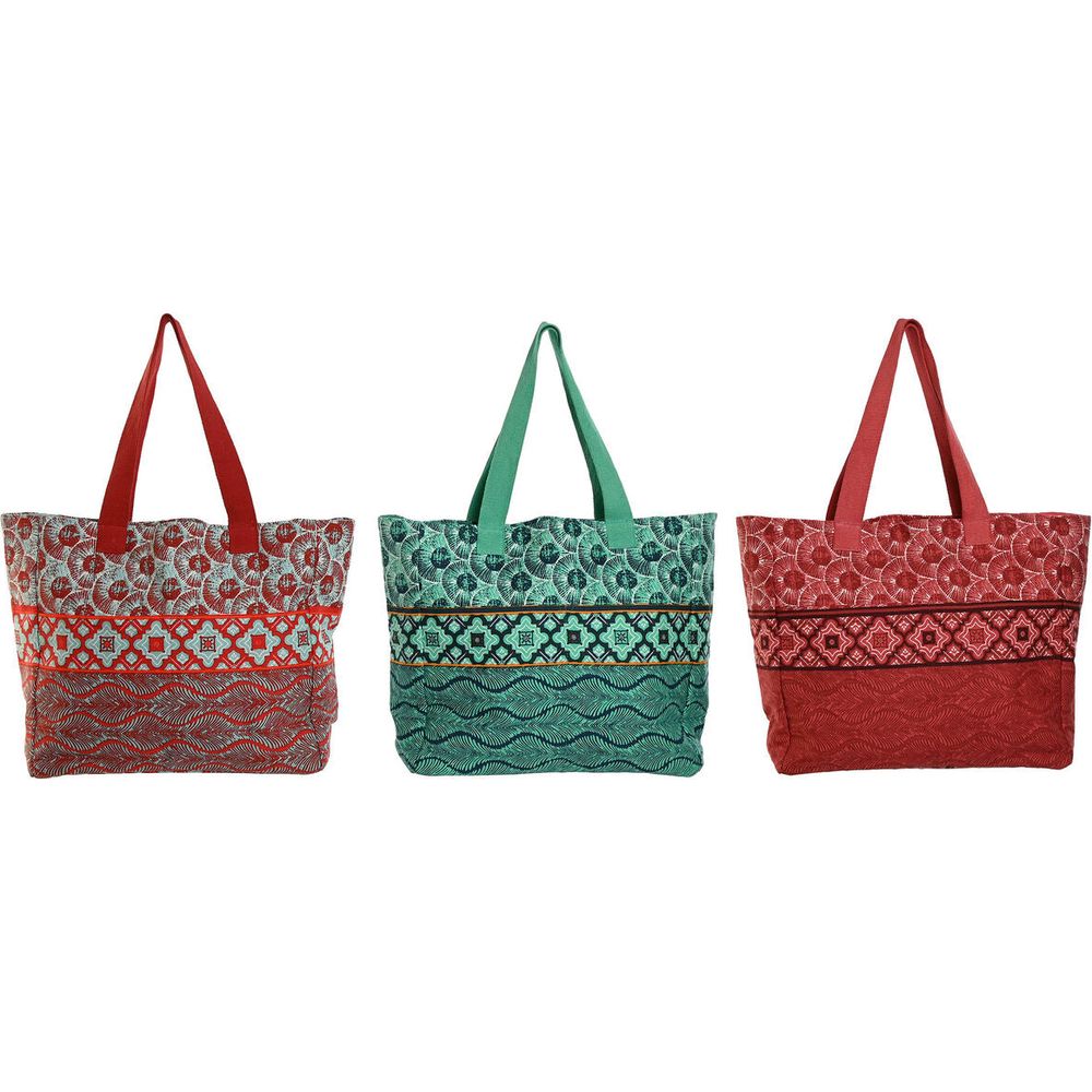 Women's Handbag Home ESPRIT Red Green Coral 55 x 14 x 35 cm (3 Units)-0