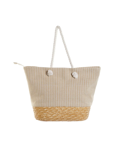 Women's Handbag Home ESPRIT Blue Beige Natural 52 x 16 x 33 cm (2 Units)-1