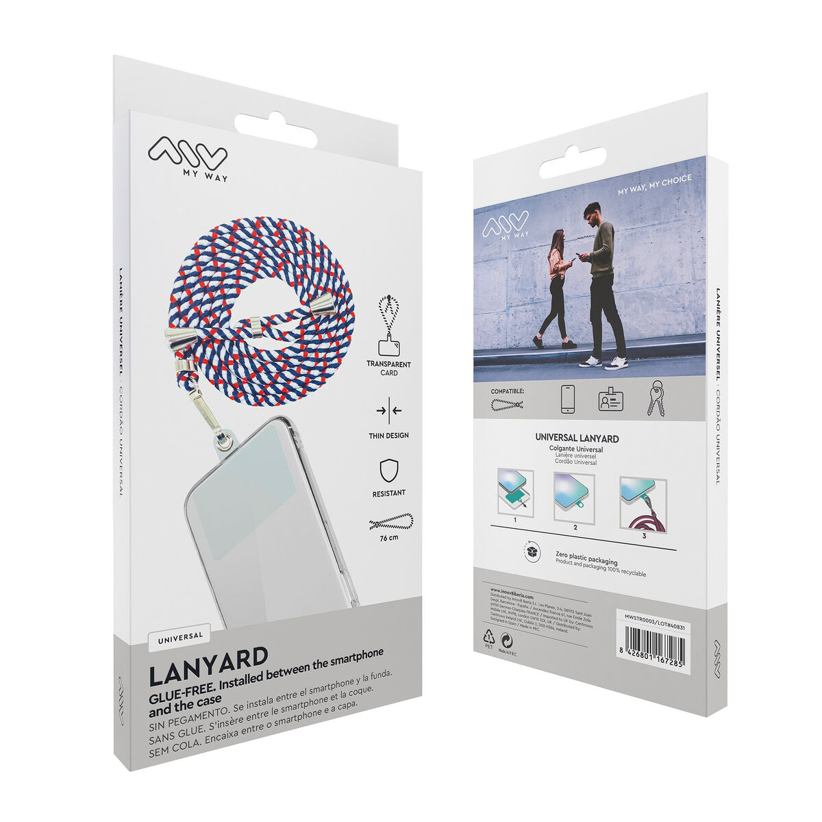 Mobile Phone Lanyard Myway Blue Red-1