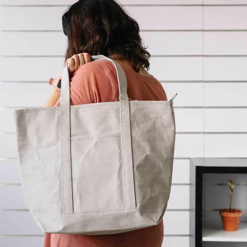 Shopping Bag KSIX Grey Polyester kraft paper-7