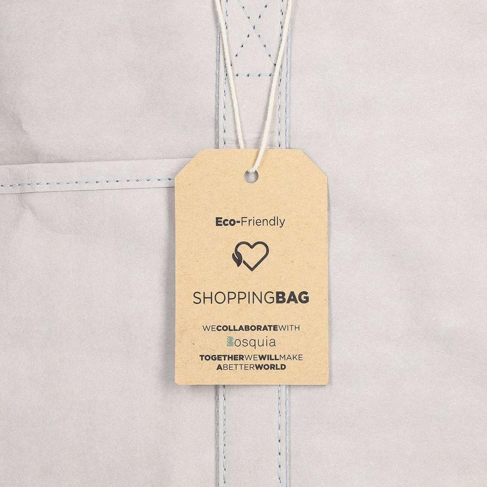 Shopping Bag KSIX Grey Polyester kraft paper-1