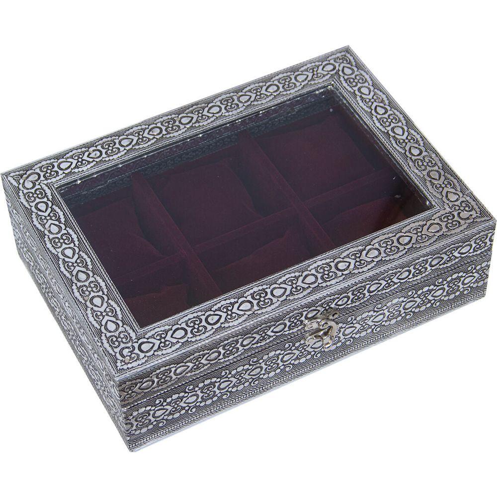 Box for watches Alexandra House Living Black Silver Metal 20 x 28 x 20 cm-0