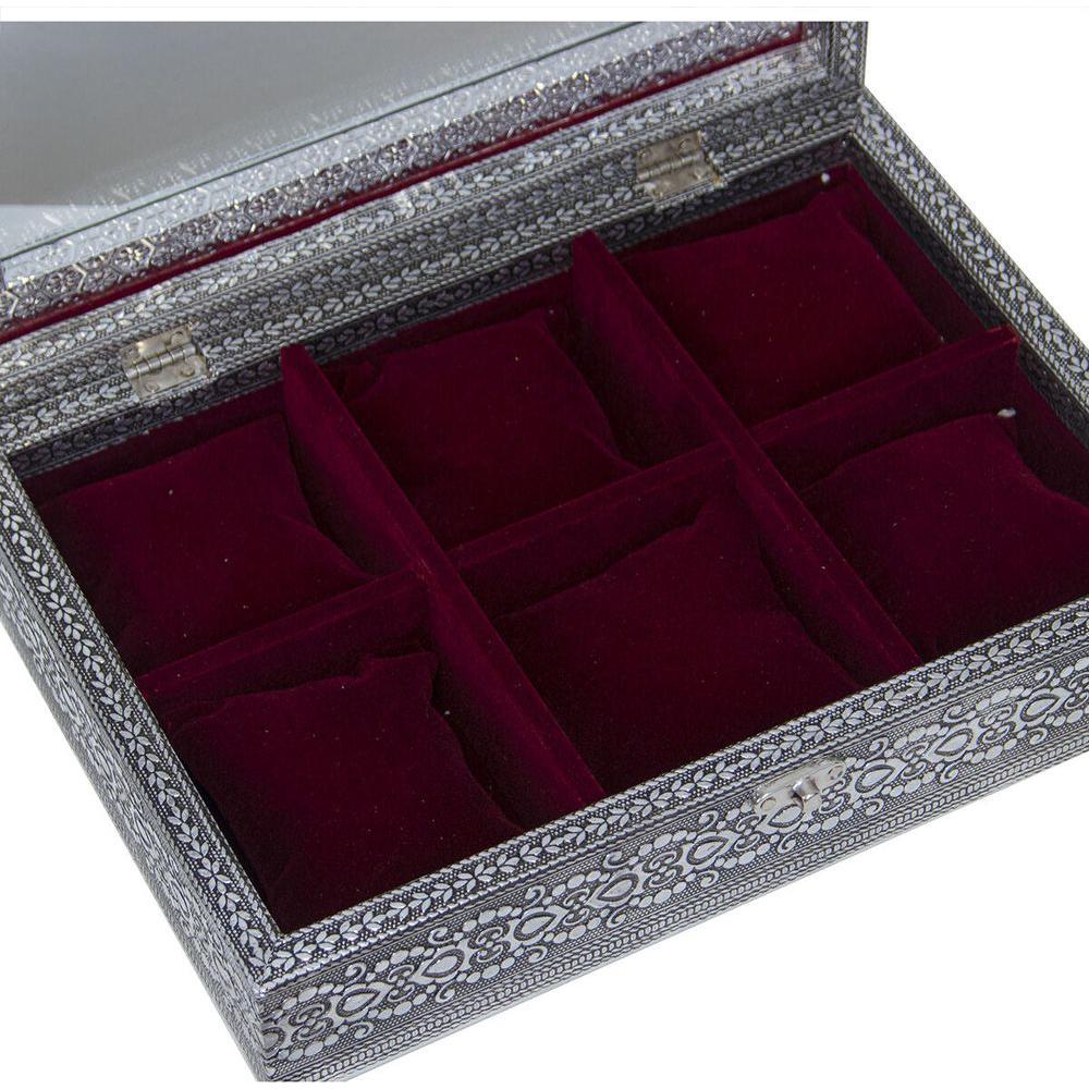 Box for watches Alexandra House Living Black Silver Metal 20 x 28 x 20 cm-3