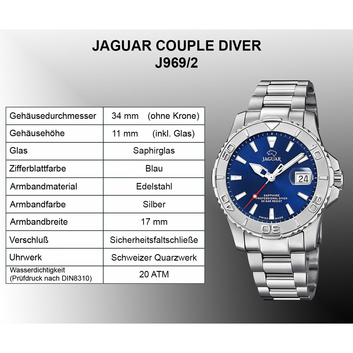 Men's Watch Jaguar Silver-2