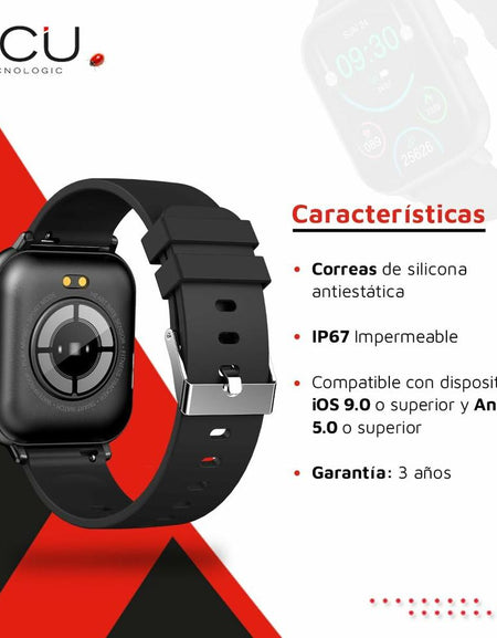 Smartwatch DCU CURVED GLASS PRO 1,83" Black-1