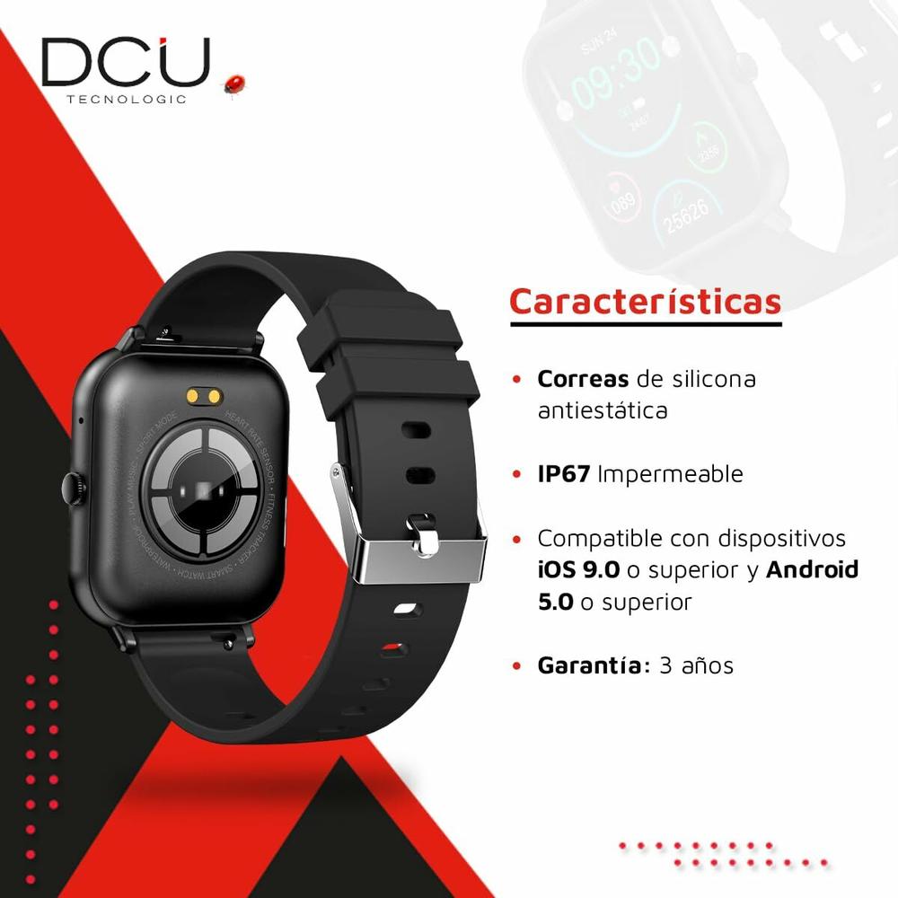 Smartwatch DCU CURVED GLASS PRO 1,83" Black-1