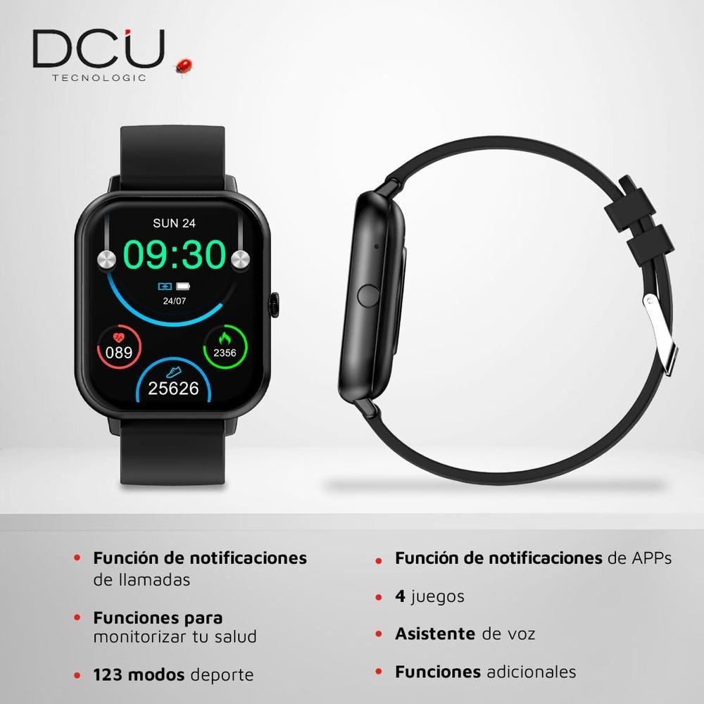 Smartwatch DCU CURVED GLASS PRO 1,83" Black-2