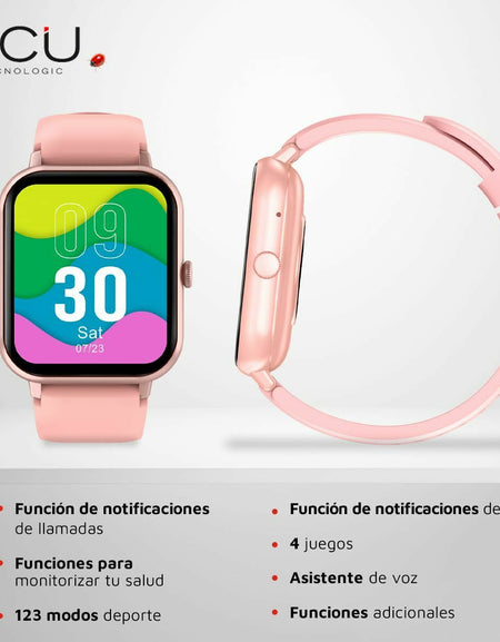 Smartwatch DCU CURVED GLASS PRO Pink-1