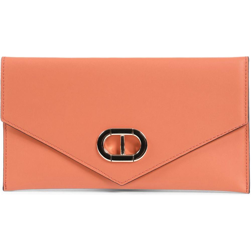 Leather Envelope Clutch Orange