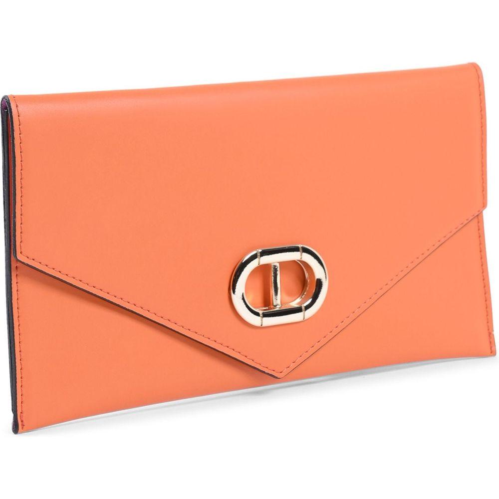 Leather Envelope Clutch Orange