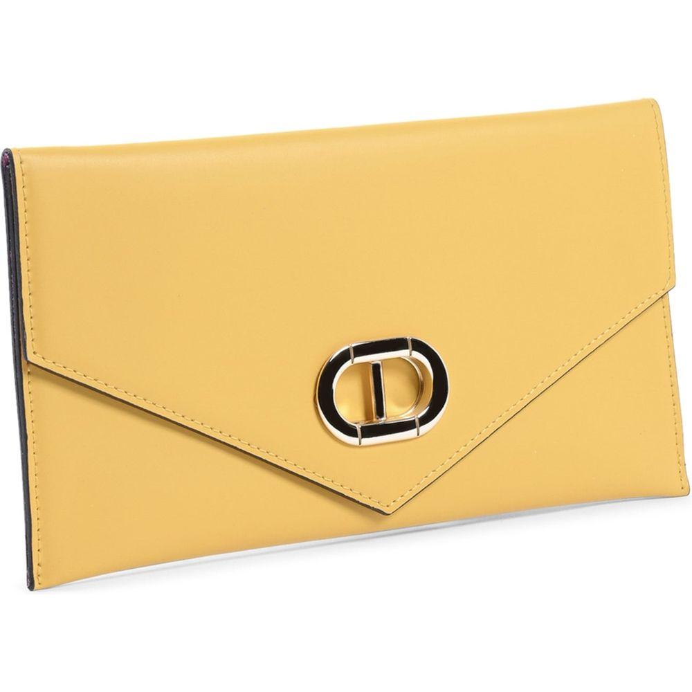 Leather Envelope Clutch Yellow