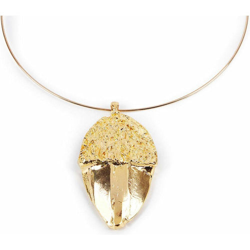 Load image into Gallery viewer, Ladies&#39; Necklace Shabama   Brass gold-plated Rigid Acorn 13 cm-0
