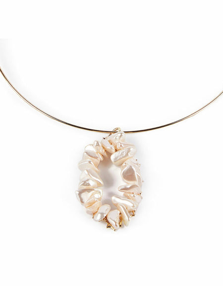 Ladies' Necklace Shabama Mississippi Luxe Brass Flash gold-plated Beads 13 cm-0