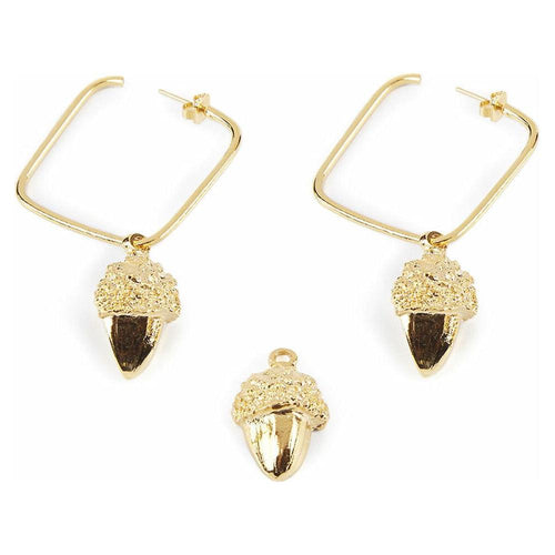 Load image into Gallery viewer, Ladies&#39; Earrings Shabama   Brass Acorn Flash gold-plated 3 cm-0
