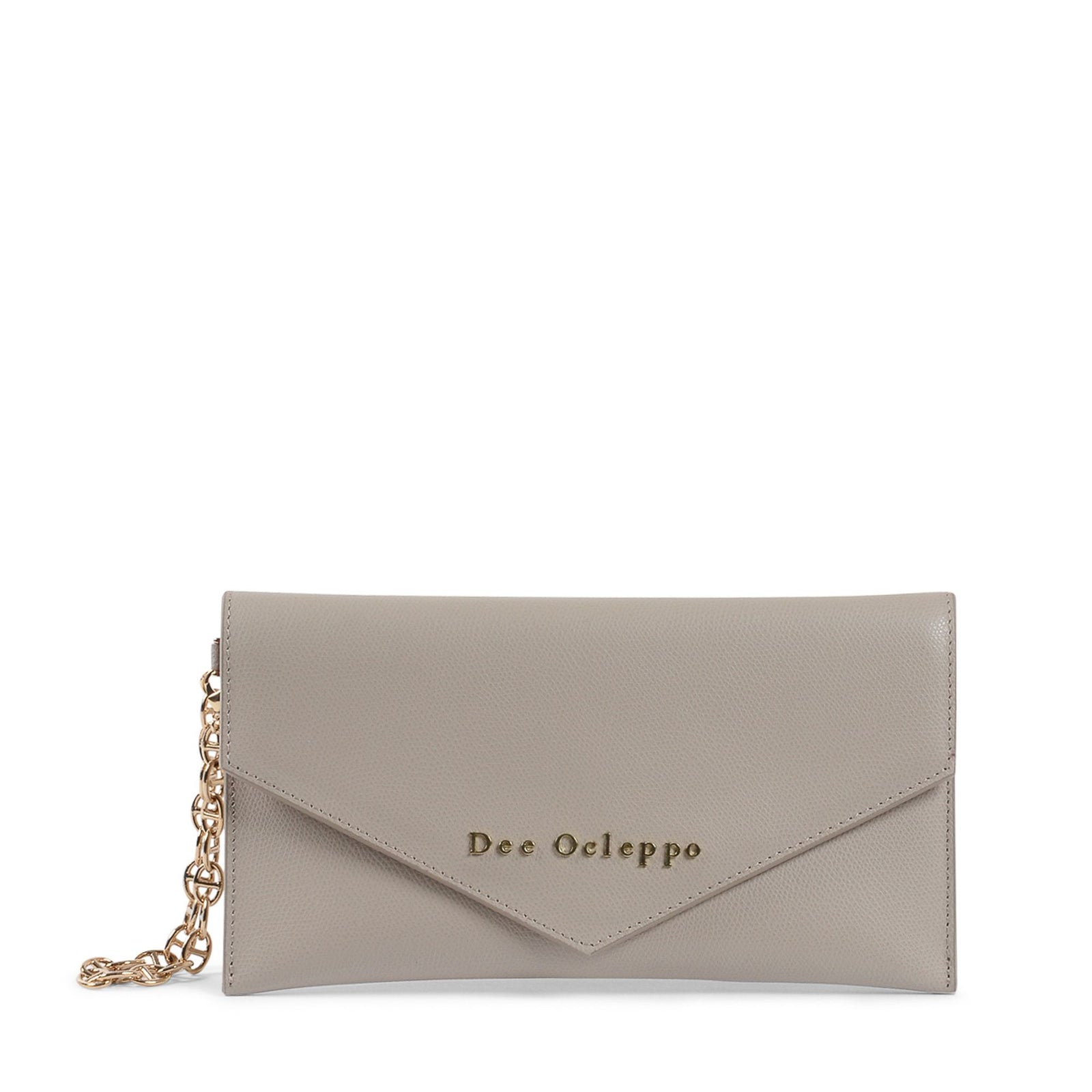 Dee Ocleppo Womens Clutch DC220 LOGO PALMELLATO TAUPE