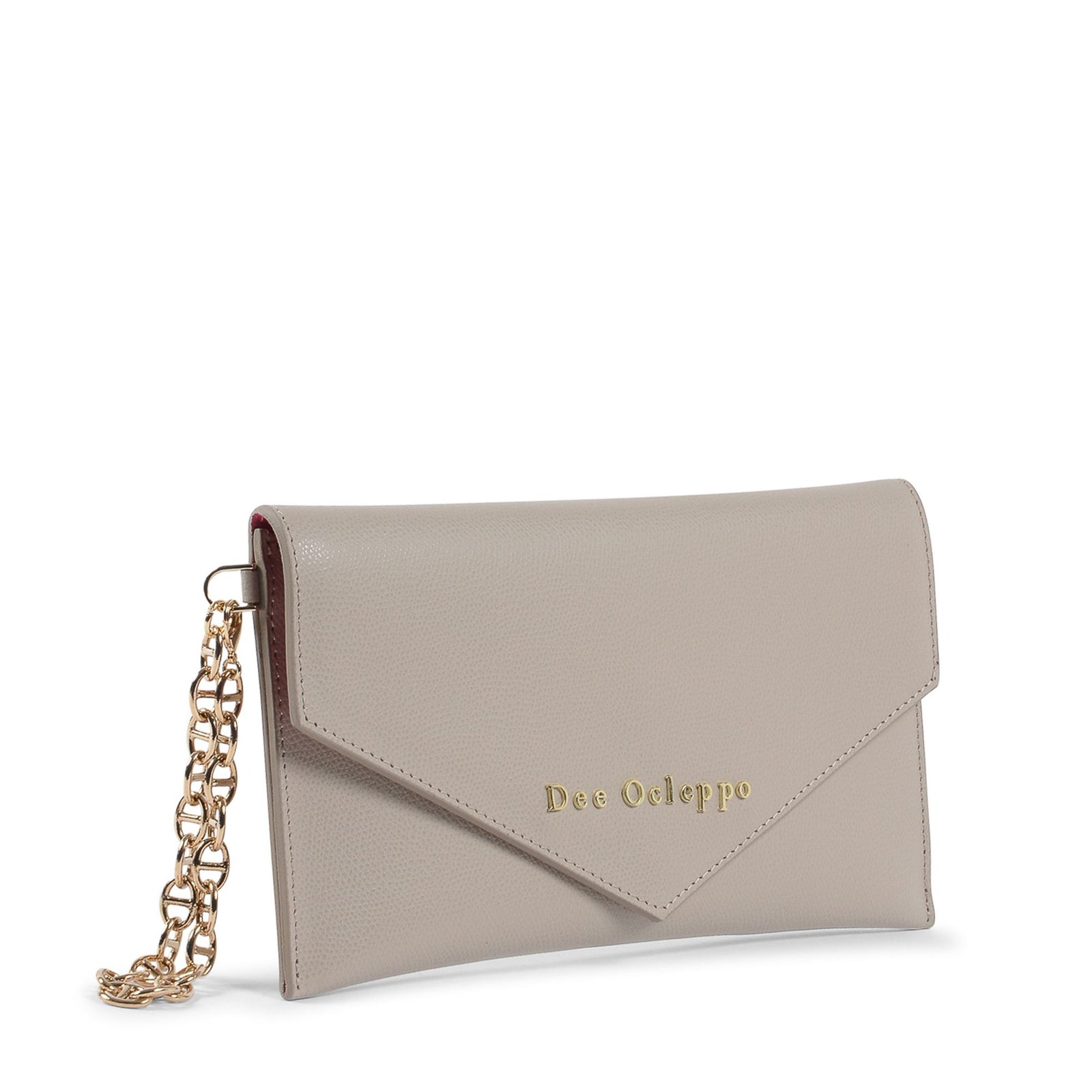 Dee Ocleppo Womens Clutch DC220 LOGO PALMELLATO TAUPE