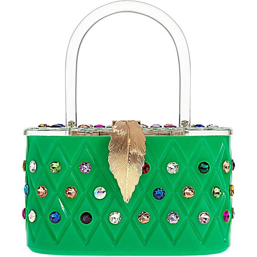 Load image into Gallery viewer, Womens Emerald Rainbow  Top Handle Clutch Bag
