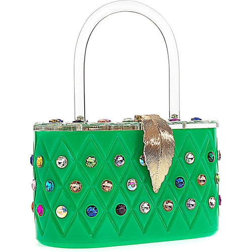 Load image into Gallery viewer, Womens Emerald Rainbow  Top Handle Clutch Bag
