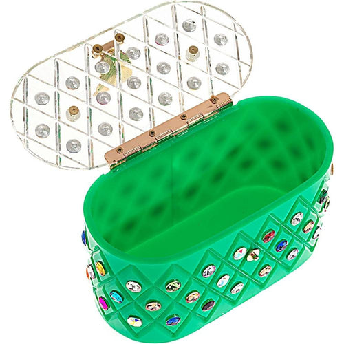 Load image into Gallery viewer, Womens Emerald Rainbow  Top Handle Clutch Bag
