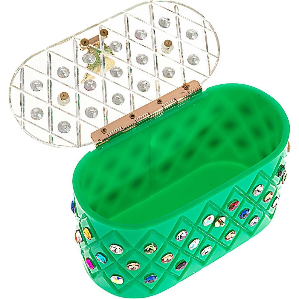 Womens Emerald Rainbow  Top Handle Clutch Bag